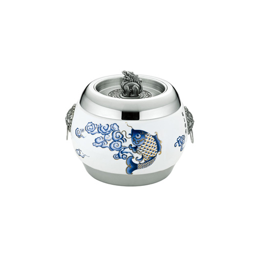 大展（金鱼）陶瓷不锈钢茶叶罐