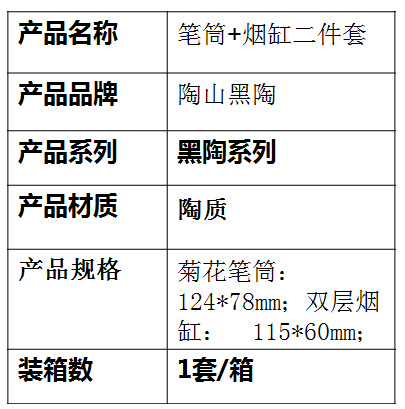 笔筒、烟缸二件套