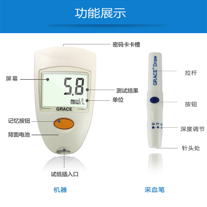 台湾进口 会好袖珍型血糖测试仪家用测血糖