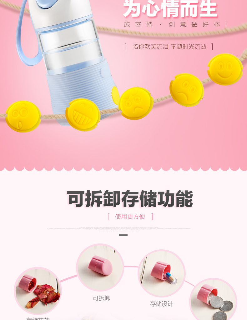 创意加厚可爱单层玻璃杯