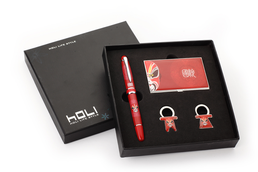 HOLI笔+名片盒+情侣钥匙扣套装