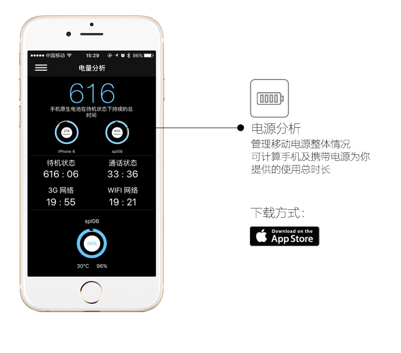MIPOW iPhone手机便携充电宝苹果专用智能自带线迷你移动电源