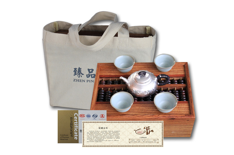 竹报平安——纯银茶壶