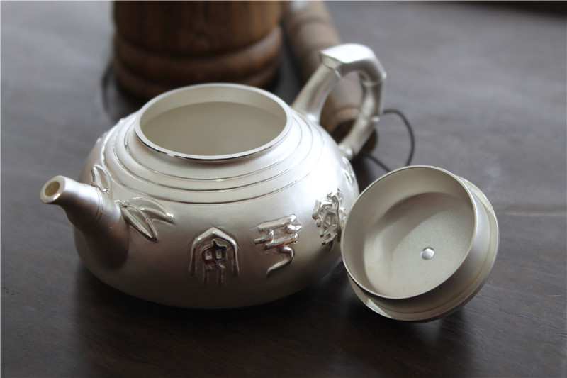 竹报平安——纯银茶壶