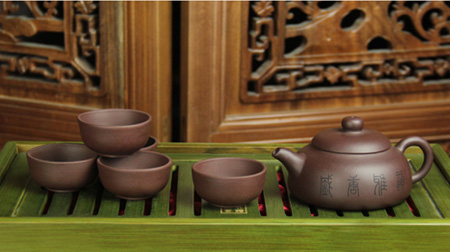 汉典紫砂茶具套装 - 富贵天香