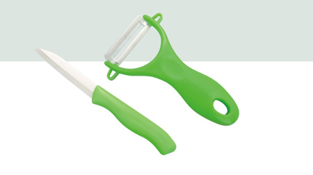 炫彩绿水果刀、刨刀二件套