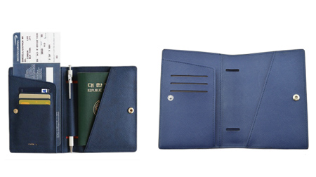 H-009A-1(真皮带扣)护照包