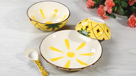 菠萝款式陶瓷餐具套装