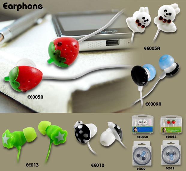 卡通耳机,草莓耳机,小白兔耳机,瓢虫耳机